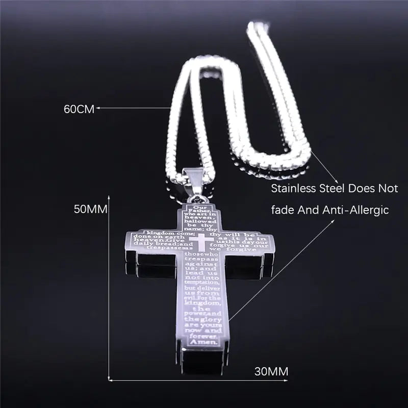 Cross Chain Necklace Stainless